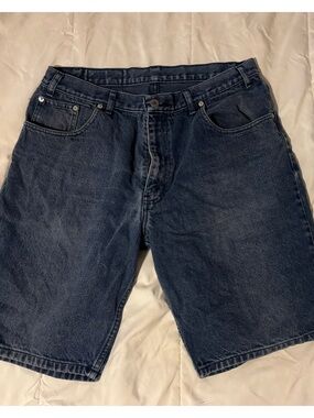 90s Vintage Nuovo Country Seat Dark Wash Denim Shorts